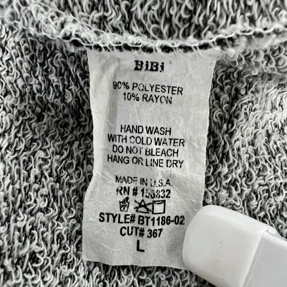 Bibi Womens Lace Up Front Long Sleeve Hoodie Gray Size Large - Picture 8 of 8